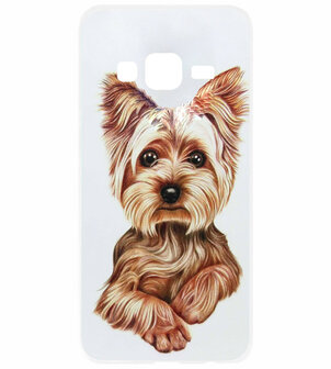 ADEL Siliconen Back Cover Softcase Hoesje voor Samsung Galaxy J7 (2015) - Yorkshire Terrier Hond