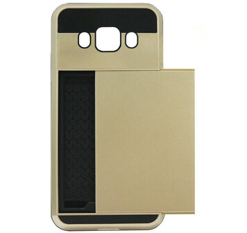 Aan het leren scheepsbouw afbreken ADEL Kunststof Back Cover Hardcase Hoesje voor Samsung Galaxy J7 (2016) -  Pasjeshouder Goud - Origineletelefoonhoesjes.nl