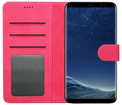 ADEL Kunstleren Book Case Pasjes Portemonnee Hoesje voor Samsung Galaxy J7 (2017) - Roze