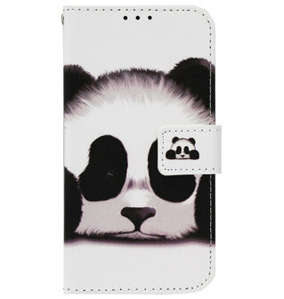 ADEL Kunstleren Book Case Pasjes Portemonnee Hoesje voor Samsung Galaxy J7 (2017) - Panda