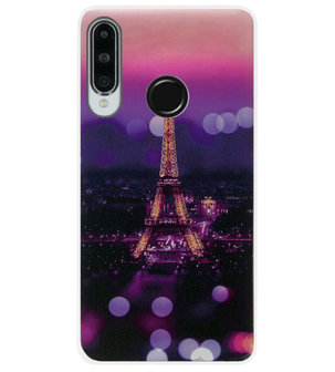ADEL Siliconen Back Cover Softcase Hoesje voor Huawei P30 Lite - Parijs Eiffeltoren