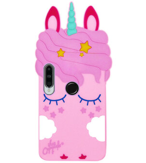 ADEL Siliconen Back Cover Softcase Hoesje voor Huawei P30 Lite - Eenhoorn Roze