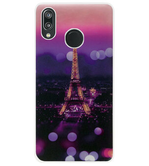 ADEL Siliconen Back Cover Softcase Hoesje voor Huawei P20 Lite (2018) - Parijs Eiffeltoren