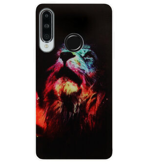 ADEL Siliconen Back Cover Softcase Hoesje voor Huawei P30 Lite - Leeuw Kleur