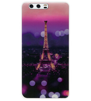 ADEL Siliconen Back Cover Softcase Hoesje voor Huawei P10 - Parijs Eiffeltoren