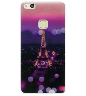 ADEL Siliconen Back Cover Softcase Hoesje voor Huawei P10 Lite - Parijs Eiffeltoren