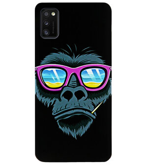 ADEL Siliconen Back Cover Softcase Hoesje voor Samsung Galaxy A41 - Gorilla Apen