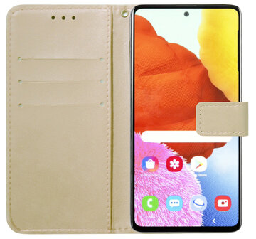 ADEL Kunstleren Book Case Pasjes Portemonnee Hoesje voor Samsung Galaxy A41 - Goud