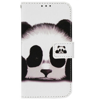 ADEL Kunstleren Book Case Pasjes Portemonnee Hoesje voor Samsung Galaxy A41 - Panda