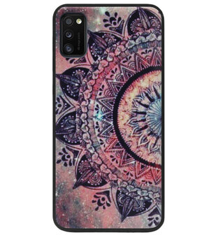 ADEL Siliconen Back Cover Softcase Hoesje voor Samsung Galaxy A41 - Mandala Bloemen Rood