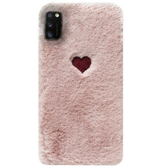ADEL Siliconen Back Cover Softcase Hoesje voor Samsung Galaxy A41 - Hartjes Roze