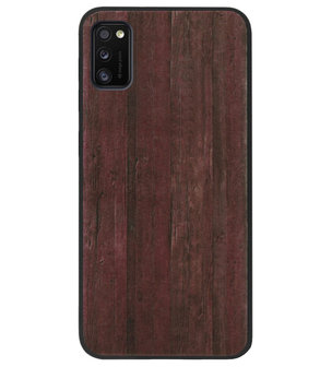 ADEL Siliconen Back Cover Softcase Hoesje voor Samsung Galaxy A41 - Hout Design Bruin