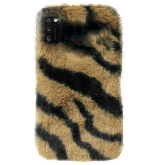 ADEL Siliconen Back Cover Softcase Hoesje voor Samsung Galaxy A41 - Luipaard Fluffy Bruin