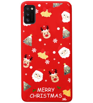 ADEL Siliconen Back Cover Softcase Hoesje voor Samsung Galaxy A41 - Kerstmis Rood