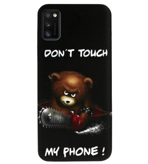 ADEL Siliconen Back Cover Softcase Hoesje voor Samsung Galaxy A41 - Don&#039;t Touch My Phone Beren
