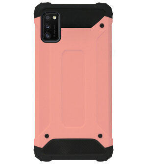 WLONS Rubber Kunststof Bumper Case Hoesje voor Samsung Galaxy A41 - Goud Rose