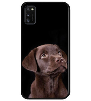 ADEL Siliconen Back Cover Softcase Hoesje voor Samsung Galaxy A41 - Labrador Retriever Hond Bruin