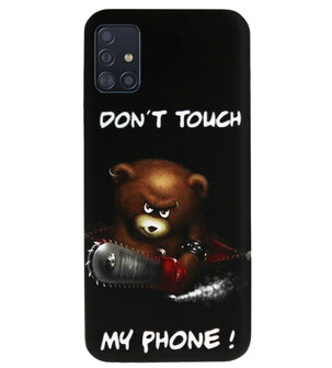 ADEL Siliconen Back Cover Softcase Hoesje voor Samsung Galaxy A51 - Don&#039;t Touch My Phone Beren
