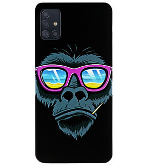 ADEL Siliconen Back Cover Softcase Hoesje voor Samsung Galaxy A71 - Gorilla Apen