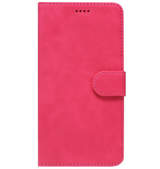 LC.IMEEKE Kunstleren Book Case Portemonnee Pasjes Hoesje voor Samsung Galaxy A71 - Roze