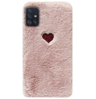 ADEL Siliconen Back Cover Softcase Hoesje voor Samsung Galaxy A71 - Hartjes Roze