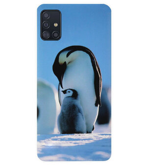 ADEL Siliconen Back Cover Softcase Hoesje voor Samsung Galaxy A71 - Pinguin Blauw