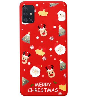 ADEL Siliconen Back Cover Softcase Hoesje voor Samsung Galaxy A71 - Kerstmis Rood