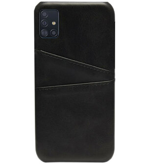 ADEL Kunstleren Back Cover Pasjes Hoesje voor Samsung Galaxy A71 - Zwart