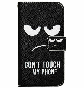 ADEL Kunstleren Book Case Pasjes Portemonnee Hoesje voor Samsung Galaxy A71 - Don&#039;t Touch My Phone