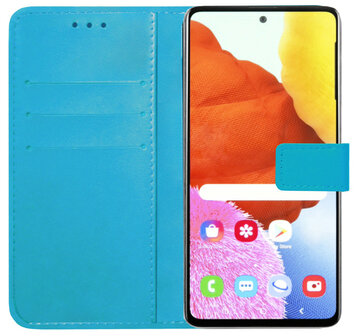 ADEL Kunstleren Book Case Pasjes Portemonnee Hoesje voor Samsung Galaxy A31 - Blauw