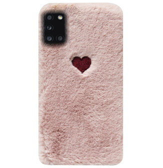 ADEL Siliconen Back Cover Softcase Hoesje voor Samsung Galaxy A31 - Hartjes Roze