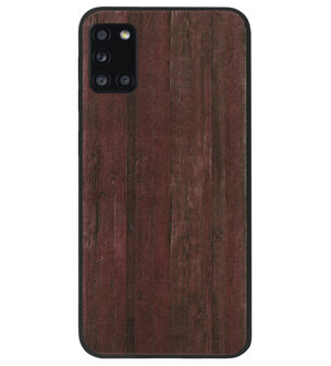 ADEL Siliconen Back Cover Softcase Hoesje voor Samsung Galaxy A31 - Hout Design Bruin