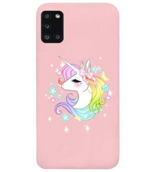 ADEL Siliconen Back Cover Softcase Hoesje voor Samsung Galaxy A31 - Eenhoorn