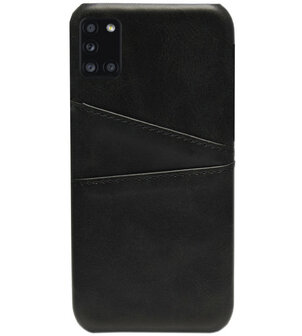 ADEL Kunstleren Back Cover Pasjes Hoesje voor Samsung Galaxy A31 - Zwart