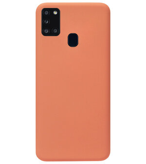 ADEL Premium Siliconen Back Cover Softcase Hoesje voor Samsung Galaxy A21s - Oranje