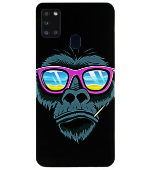 ADEL Siliconen Back Cover Softcase Hoesje voor Samsung Galaxy A21s - Gorilla Apen