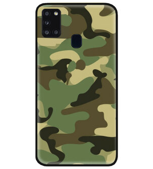 ADEL Siliconen Back Cover Softcase Hoesje voor Samsung Galaxy A21s - Camouflage