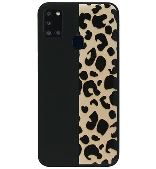ADEL Siliconen Back Cover Softcase Hoesje voor Samsung Galaxy A21s - Luipaard Bruin