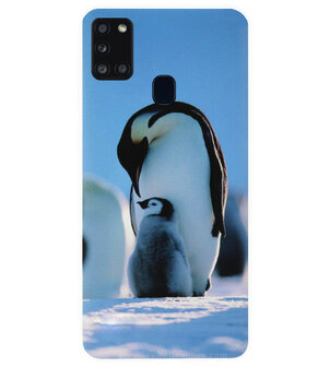 ADEL Siliconen Back Cover Softcase Hoesje voor Samsung Galaxy A21s - Pinguin Blauw