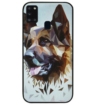 ADEL Siliconen Back Cover Softcase Hoesje voor Samsung Galaxy A21s - Duitse Herder Hond