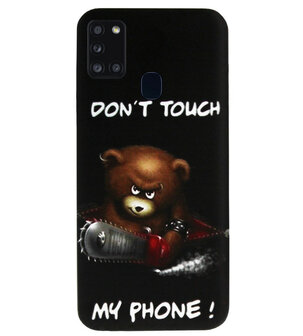ADEL Siliconen Back Cover Softcase Hoesje voor Samsung Galaxy A21s - Don&#039;t Touch My Phone Beren