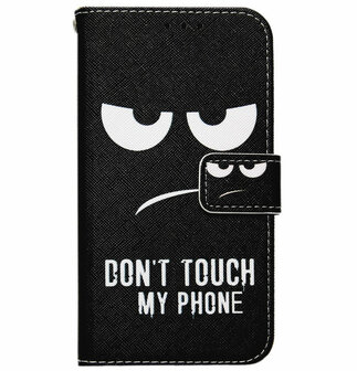 ADEL Kunstleren Book Case Pasjes Portemonnee Hoesje voor Samsung Galaxy A21s - Don&#039;t Touch My Phone