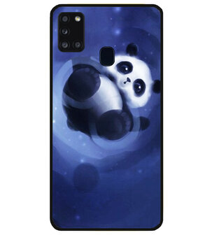 ADEL Siliconen Back Cover Softcase Hoesje voor Samsung Galaxy A21s - Panda Liggend