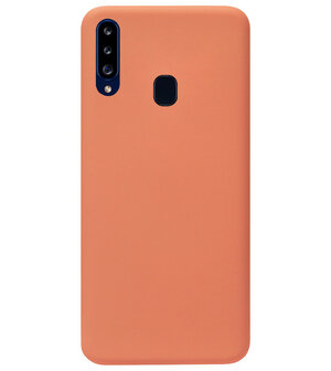 ADEL Premium Siliconen Back Cover Softcase Hoesje voor Samsung Galaxy A20s - Oranje