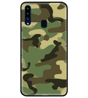 ADEL Siliconen Back Cover Softcase Hoesje voor Samsung Galaxy A20s - Camouflage