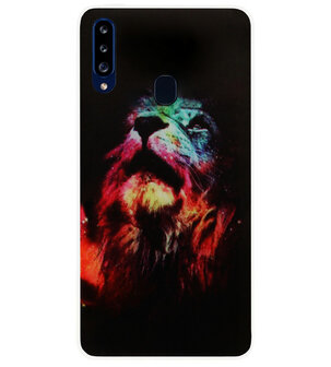 ADEL Siliconen Back Cover Softcase Hoesje voor Samsung Galaxy A20s - Leeuw