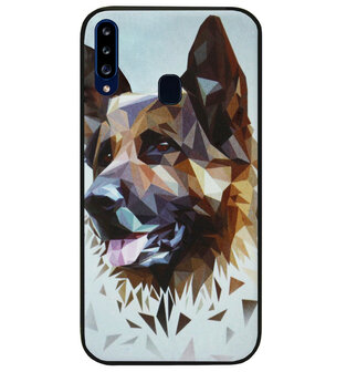 ADEL Siliconen Back Cover Softcase Hoesje voor Samsung Galaxy A20s - Duitse Herder Hond