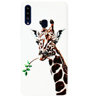 ADEL Siliconen Back Cover Softcase Hoesje voor Samsung Galaxy A20s - Giraf