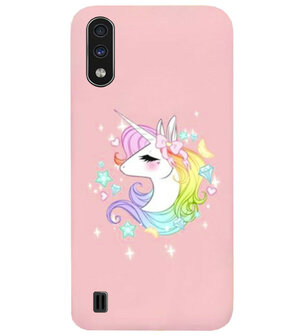 ADEL Siliconen Back Cover Softcase Hoesje voor Samsung Galaxy A01 - Eenhoorn