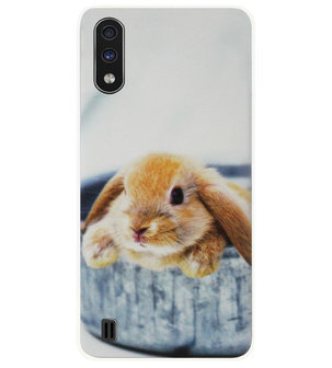 ADEL Siliconen Back Cover Softcase Hoesje voor Samsung Galaxy A01 - Konijn